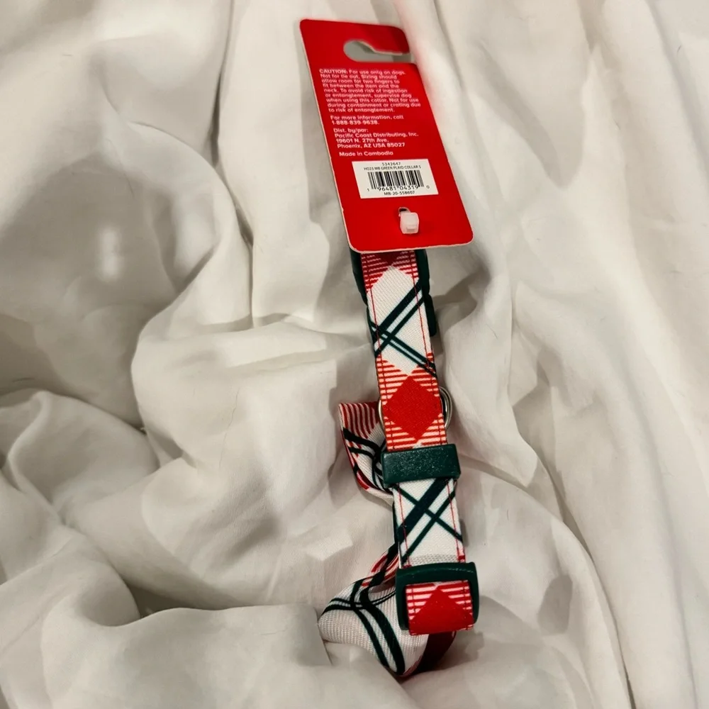 NWT Merry & Bright Plaid Dog Collar Christmas Buffalo Plaid 2023